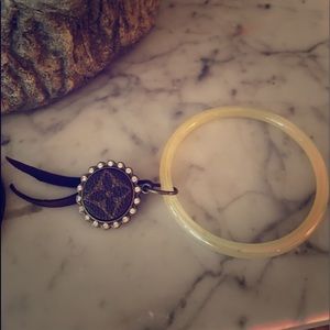 Glass bangle upcycled Louis Vuitton
